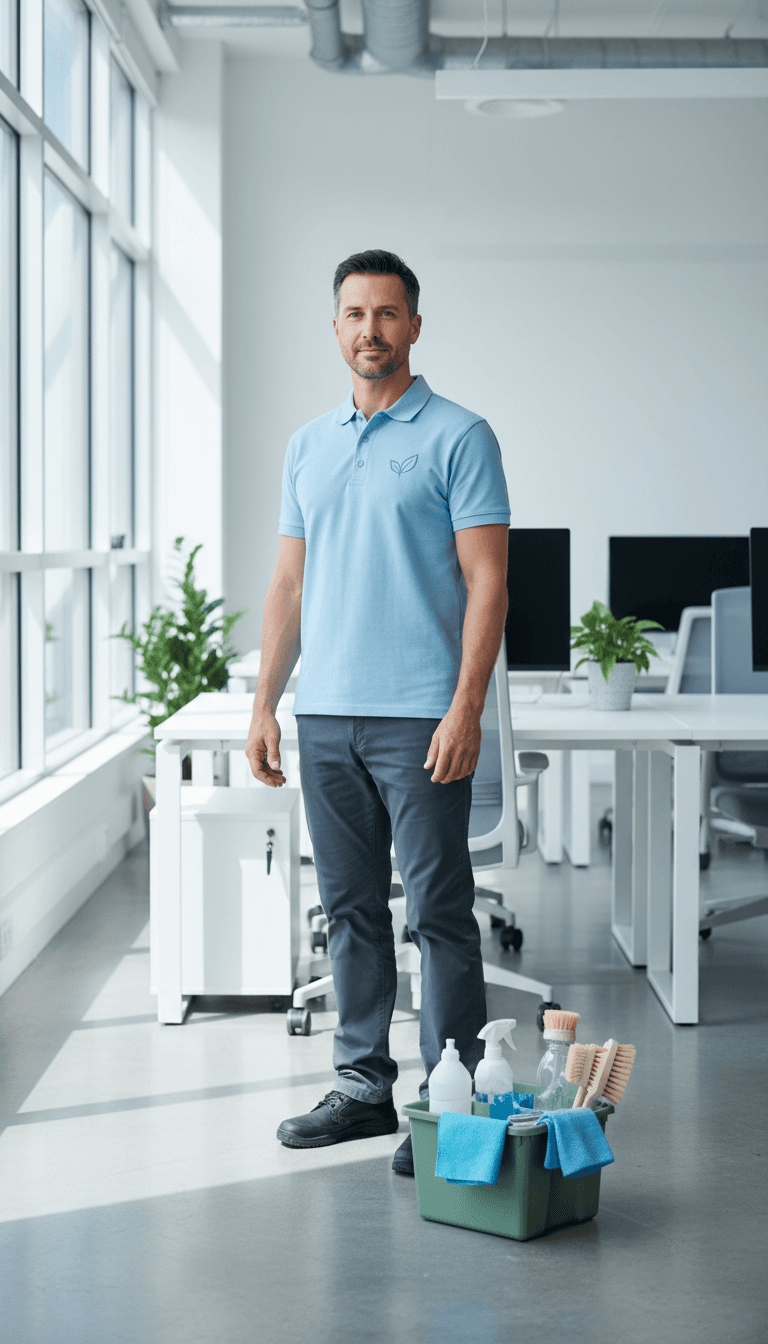 GlenBrookWay Cleaning professional in corporate office